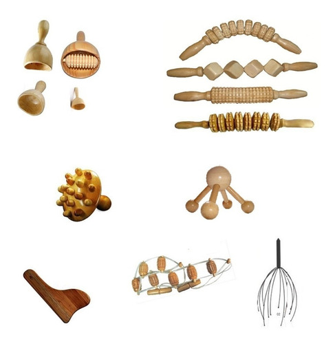 Maderoterapia Kit 13 Piezas Para Cabina De Estetica