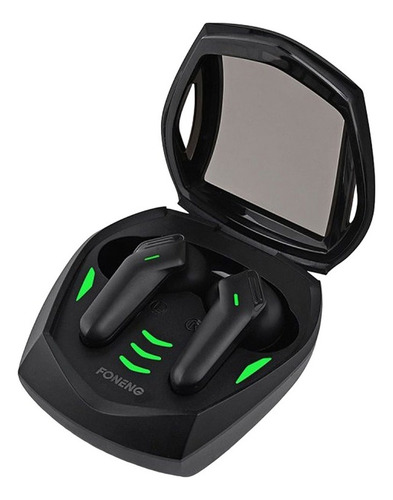 Auriculares Inalámbricos Gamer Foneng Bl118 Tws Bt 5.3 Color Negro Luz Azul