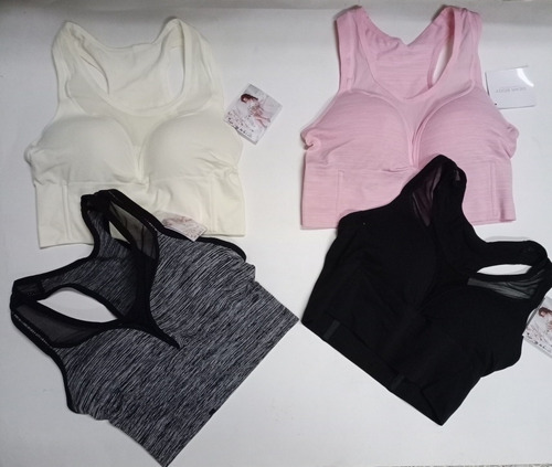 Imagen 1 de 4 de Top Deportivo Con Relleno Y Varilla Semi Largo Tipo Bustier