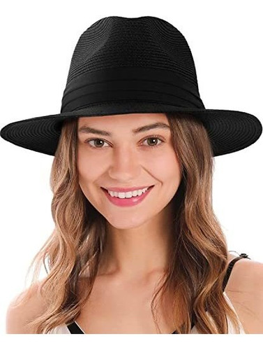 Sombrero Panamá De Paja De Ala Ancha Para Mujer/hombre