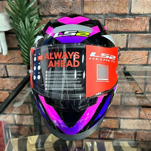 Capacete Ls2 Classic Ff358 Starwar Black Pink Integral Moto Capacete Ls2 Classic Ff358 Starwar Black Pink Integral Moto