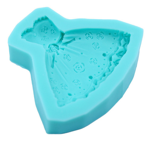 3 Moldes Silicón Fondant Resina Repostería Juego De Vestidos Color Azul