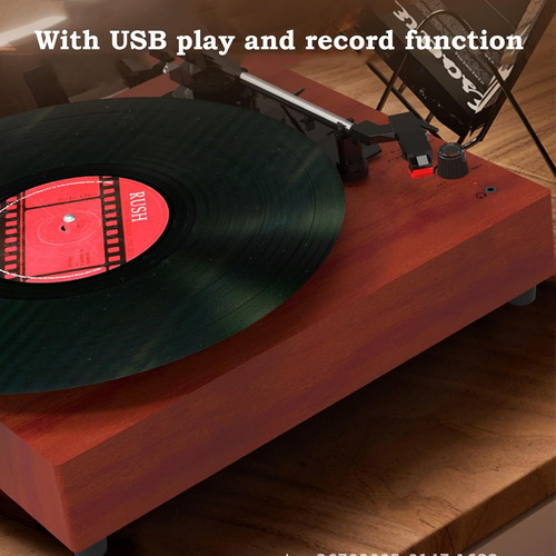 Reproductor De Discos De Vinilo Portátil Retro Con Bluetooth