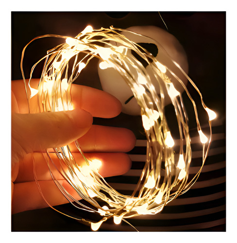 Guirnaldas Luces Cálidas Micro Led Hadas 2 Metros Pilas