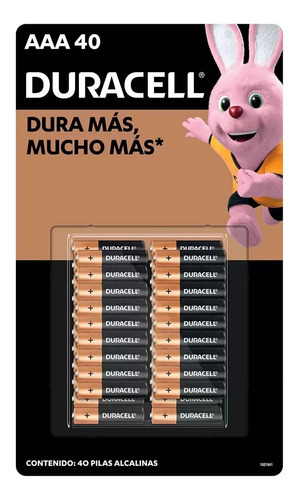 Pilas Alcalinas Aaa De 40 Piezas 1.5 V Duracell 1557187 Cst