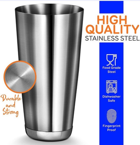 Imagen 3 de 6 de Kit Bartender Cocteleria Profesional Acero Inoxidable 14pzas