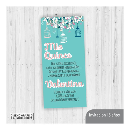 Diseño Tarjeta Invitación Imprimible Cumpleaños 15 Varios