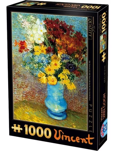 Rompecabezas:flores Un Florero Azul De Van Gogh 1000 | Envío