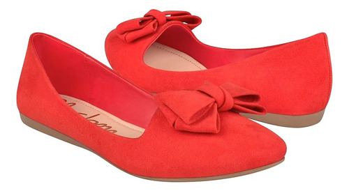 Flats Zapatos Cómodos Casuales Color Rojo Para Mujer 