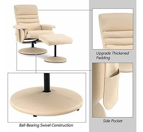 Mcombo Reclinable Con Otomano, Silla Reclinable Con Masaje,