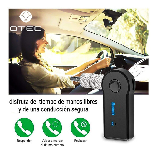 Imagen 5 de 9 de Receptor Bluetooth Manos Libres Música Audio Radio Auto Otec