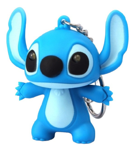 Raro Llavero Azul De Stitch Amigo De Lilo Con Luces Y Sonido