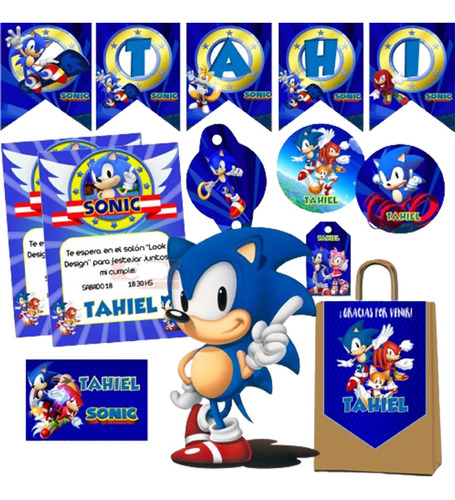 Kit Imprimible Candy Bar Sonic 100% Editable Powerpoint