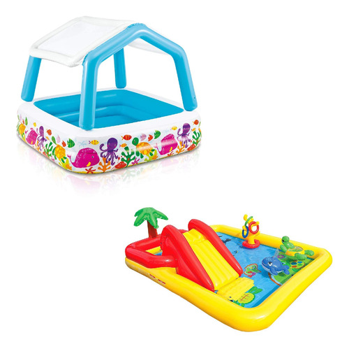 Intex Ocean Scene - Piscina Infantil Con Toldo De Sombra Y .