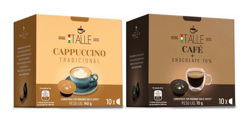 Cápsula Cappuccino Café Chocolate 70% Dolce Gusto Italle 20