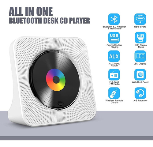 Reproductor De Cd Con Altavoz Y Bluetooth