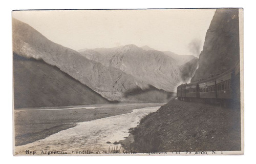 Uspallata Antigua Postal Pasaje Ferrocarril Por Cordillera