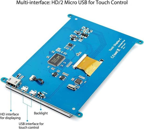 Elecrow Pantalla Táctil Mini Monitor De 7 Pulgadas Compatibl