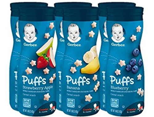 Gerber Graduates Puffs Aperitivo De Cereales, Varios Sabores