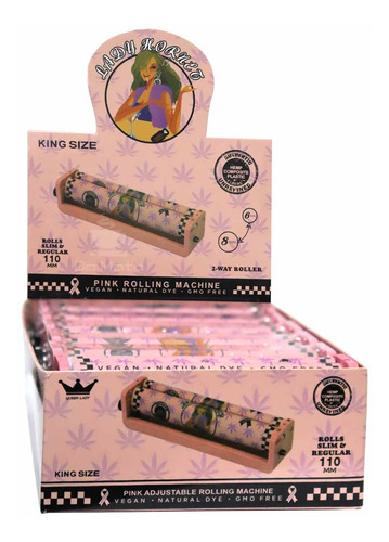 Caixa De Bolador  Plástico King Size Rosa Tabacaria Atacado