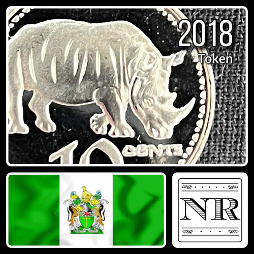 Rodesia - 10 Cents - Año 2018 - Km #nd - Token - Rinoceronte