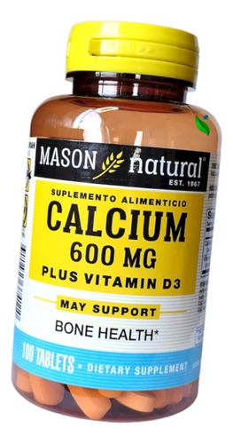 Calcio 600mg + Vitamina D3 100 Tabletas - Americano