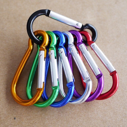 50pcs. Mini Mosquetão De Alumínio Cores P/ Camping Chaveiro
