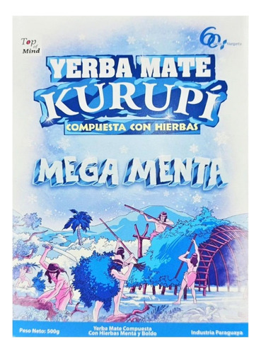 Erva-mate Kurupi Tereré Sabor Mega Menta Sem Glúten 500 g