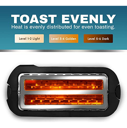 Torradeira Elite Gourmet Ect4400b Long Slot Para 4 Fatias