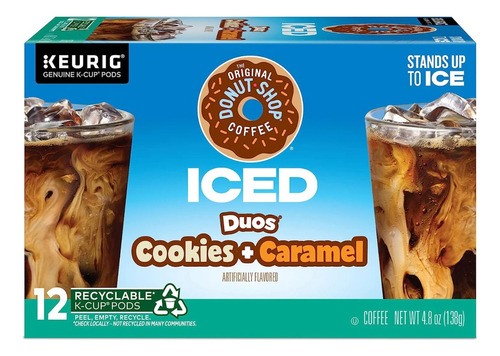 Donut Shop 12 K-cups Iced Duos Cookies+caramel