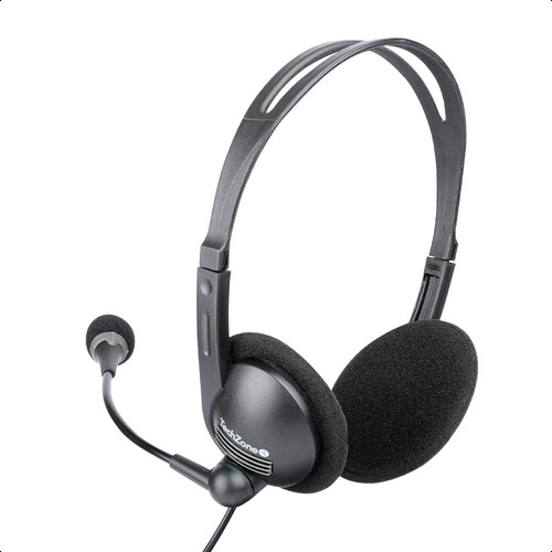 Diadema Techzone Videoconferencia 3.5m 60% Material Reciclad Color Negro