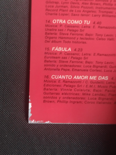 Eros Ramazzotti Cd Eros (Usado)