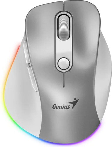 Mouse Genius Inalambrico Bt Recargable Ergo 9000s Pro Silver Color Gris