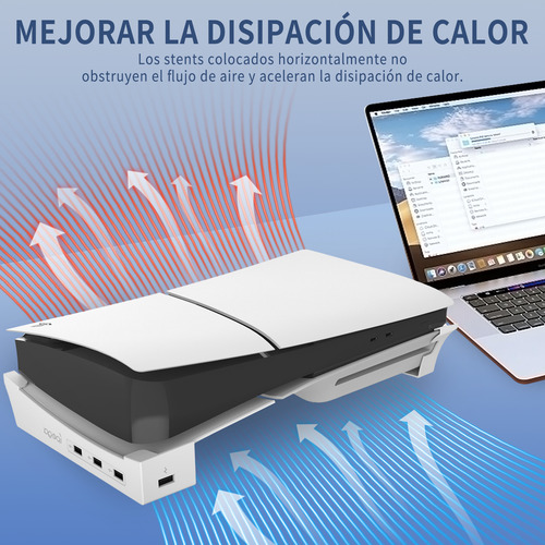 Soporte Horizontal Con 4 Usb Para Consola Ps5 Slim/pro