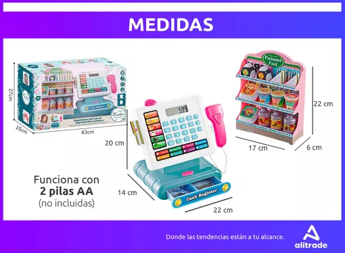 Caja Registradora Infantil Juguete Sonido Comida Estanteria