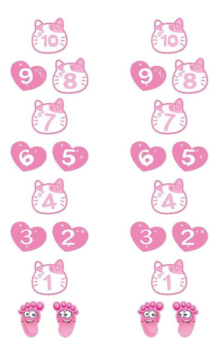Juego De Rejilla, Mxopc-002, 2 Juegos De Pegatinas De Gatita Color Rosa