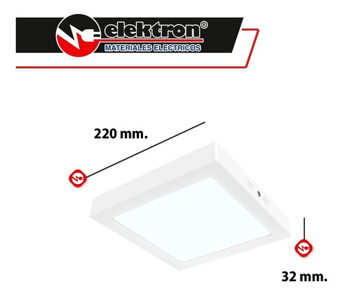 Imagen 5 de 7 de Luminaria Led Cuadrada Tecnolite 18ptlledc65mvb 18w 6500k