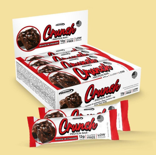 Barra De Proteina Prosize Nutrition - Crunch Protein 12un Sabor Mousse Morango