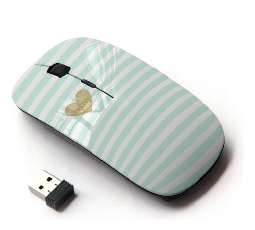 Koolmouse [mouse Inalámbrico Óptico 2.4g [verde Menta Dorada