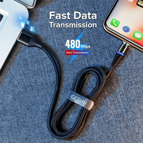 Imagen 7 de 10 de Cable, Carga Rápida, Magnético Para Android, Type-c Y Micro
