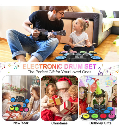 Juego De Batería Electrónica, 9 Almohadillas Eléctricas, Reg