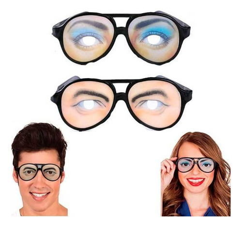 24 Lentes O Gafas De Ojos Pintados Fiesta Broma Disfraz