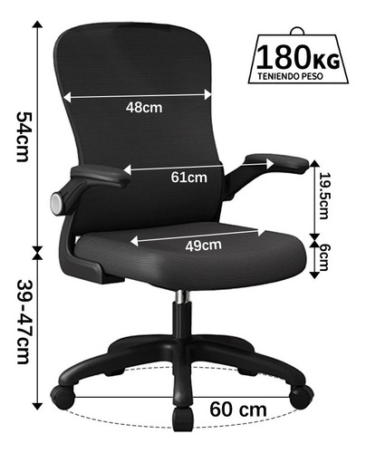 Silla Ejecutiva Ergonométrica Con Respaldo Regulable Negro Algodón