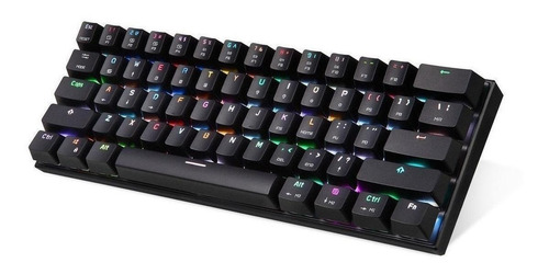 Imagen 3 de 3 de Teclado gamer bluetooth Motospeed CK62 QWERTY Outemu Red inglés US color negro con luz RGB
