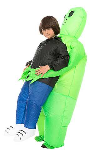 Halloween Kids Green Alien Ghost Hugger Traje Inflável