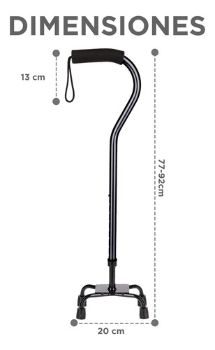 Kit Andadera Ortopedica Asiento Desmontable Baston 4 Apoyos