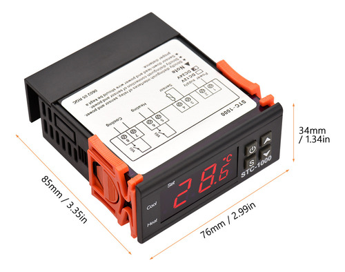 Controlador De Temperatura Digital Stc-1000, Dc 24v, Calor/f