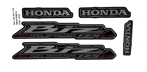 Kit Adesivo Jogo Faixas Moto Honda Biz 125 2011 Es Preto