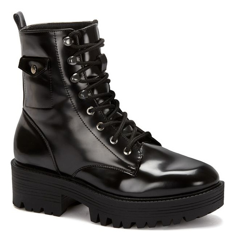 Bota Clase Prv45241 Diseño Liso Ojal Metal Punta Cerrada