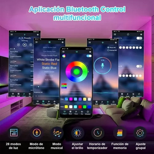 Tiras Led Rgb De 30 Metros, Luces Led Wifi, Control De La Ap
